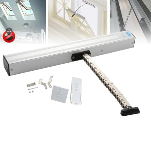 MJMLUCK Automatic Window Opener Travel (300-1000mm), with Wall Switch + Remote Control, Double Chain Design, IP32 Protection Level, Low Noise, Suitable for Casement Windows(700mm) von MJMLUCK