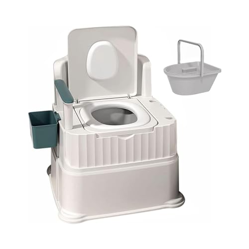 MJMLUCK Badezimmer-3-in-1-Nachtstuhl mit gepolstertem Sitz und Taschentuchhalter, höhenverstellbarer Toilettenstuhl für Erwachsene mit abnehmbaren Armlehnen und Rückenlehne, tragbare Toil MJMLUCK Badezimmer-3-in-1-Nachtstuhl mit gepolstertem Sitz und Taschentuchhalter, höhenverstellbarer Toilettenstuhl für Erwachsene mit abnehmbaren Armlehnen und Rückenlehne, tragbare Toil von MJMLUCK