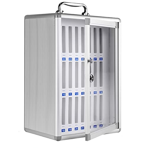 MJMLUCK Cell Phone Storage Cabinet with Handle and Security Staff Mobile Phone Storage Box with Handle for Office Classroom Can Be Carried by Hand,Holds 36 Phones (Holds 60 Phones) (Holds 24 Phones von MJMLUCK