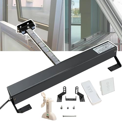 MJMLUCK Chain Window Opener, Electric Window Opener Actuator (24V), Stroke 300mm-700mm, with Remote Control, no-Load Speed: 10mm/s, Suitable for Skylight Greenhouse(C,600mm) von MJMLUCK
