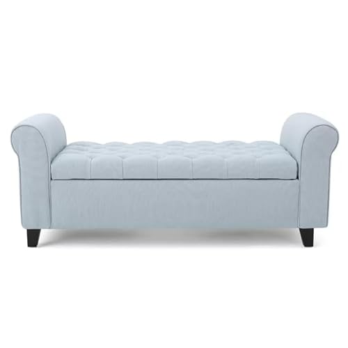 MJMLUCK Contemporary Fabric Storage Ottoman - Deep Button Tufting, Rolled Arms, Extra Seating MJMLUCK Contemporary Fabric Storage Ottoman - Deep Button Tufting, Rolled Arms, Extra Seating von MJMLUCK