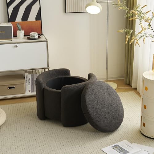 MJMLUCK Cozy Storage Ottoman - Dark Gray, Soft Lamb Fleece Footrest Bench with Hidden Storage MJMLUCK Cozy Storage Ottoman - Dark Gray, Soft Lamb Fleece Footrest Bench with Hidden Storage von MJMLUCK