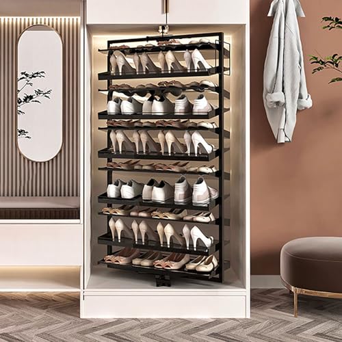 MJMLUCK Drehbares Schuhregal, freistehende Schuhregale, 360° drehbarer ausziehbarer Organizer für Schuhschränke, Lagerregal für Eingangsbereich, Wohnzimmer, Flur (67 cm/26,3 Zoll) (157 cm/ von MJMLUCK