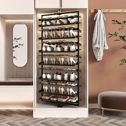 MJMLUCK Drehbares Schuhregal, freistehende Schuhregale, 360° drehbarer ausziehbarer Organizer für Schuhschränke, Lagerregal für Eingangsbereich, Wohnzimmer, Flur (67 cm/26,3 Zoll) (182 cm/ von MJMLUCK