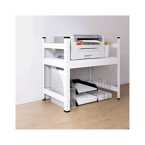 MJMLUCK Druckerständer, Druckerständer für Zuhause, Mehrzweck-Druckerdisplay, Regal für Scanner, Druckerständer unter dem Schreibtisch, geeignet für Zuhause, Büro, Küchen-Organizer (weiß) von MJMLUCK