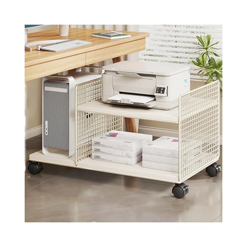 MJMLUCK Druckerständer, Regal für Scanner, Druckerständer für Zuhause, Druckertisch auf Rollen, Druckertisch mit Feststellrädern, Mehrzweck-Druckerdisplay, Druckerständer unter dem Schreib von MJMLUCK