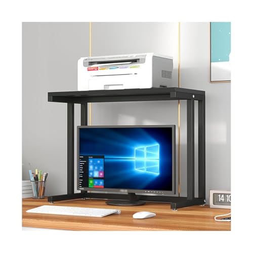 MJMLUCK Druckerständer für Zuhause, 2-stufiger Druckertisch, Druckerständer, Regal für Scanner, Druckeranzeige, Druckerständer unter dem Schreibtisch, kann auf dem Tisch oder unter dem Tis von MJMLUCK