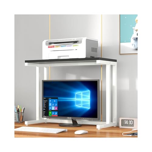 MJMLUCK Druckerständer für Zuhause, 2-stufiger Druckertisch, Druckerständer, Regal für Scanner, Druckeranzeige, Druckerständer unter dem Schreibtisch, kann auf dem Tisch oder unter dem Tis von MJMLUCK