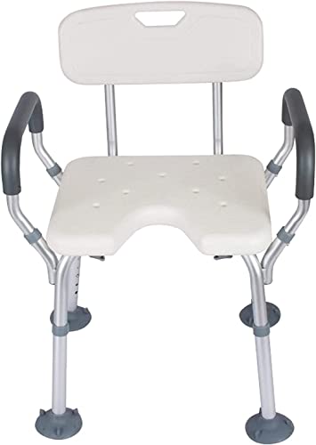 MJMLUCK Duschstühle für ältere Menschen, mit Griff, Rückenlehne, Sitzbank, behindertengerechter Badehocker, Badezimmer-Badewannensitz, Duschstuhl für Erwachsene, 55 x 43 cm, Weiß (Weiß 55 x 43 cm) von MJMLUCK