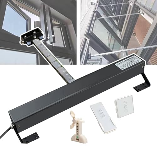 MJMLUCK Electric Chain Window Opener Actuator (300-1000mm), Double Chain Design, with Wind, Light and rain Sensor + Switch + Remote Control, Suitable for Greenhouse Windows(400mm) von MJMLUCK
