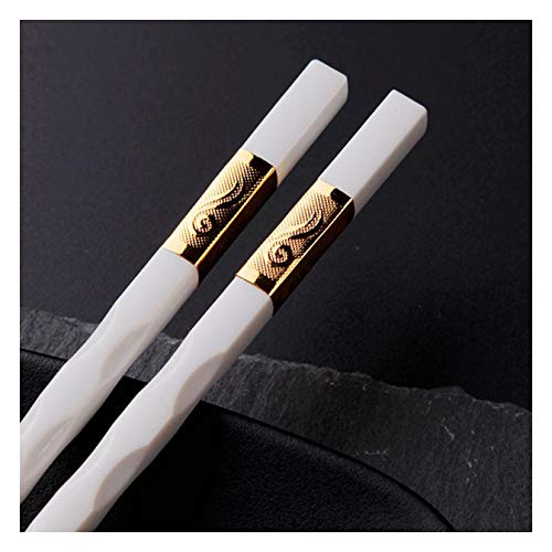 MJMLUCK Essstäbchen aus Legierung, Fiberglas-Essstäbchen, Wiederverwendbare Essstäbchen, 10 Paar Essstäbchen, chinesische Essstäbchen, Hot Pot-Essstäbchen, Sushi-Essstäbchen-Set von MJMLUCK