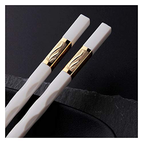 MJMLUCK Essstäbchen aus Legierung, Fiberglas-Essstäbchen, Wiederverwendbare Essstäbchen, 10 Paar Essstäbchen, chinesische Essstäbchen, Hot Pot-Essstäbchen, Sushi-Essstäbchen-Set von MJMLUCK