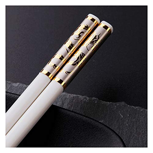 MJMLUCK Essstäbchen aus Legierung, Fiberglas-Essstäbchen, Wiederverwendbare Essstäbchen, 10 Paar Essstäbchen, chinesische Essstäbchen, Hot Pot-Essstäbchen, Sushi-Essstäbchen-Set von MJMLUCK