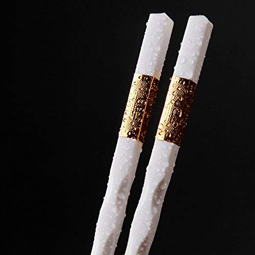 MJMLUCK Essstäbchen aus Legierung, Fiberglas-Essstäbchen, Wiederverwendbare Essstäbchen, 10 Paar Essstäbchen, chinesische Essstäbchen, Hot Pot-Essstäbchen, Sushi-Essstäbchen-Set von MJMLUCK