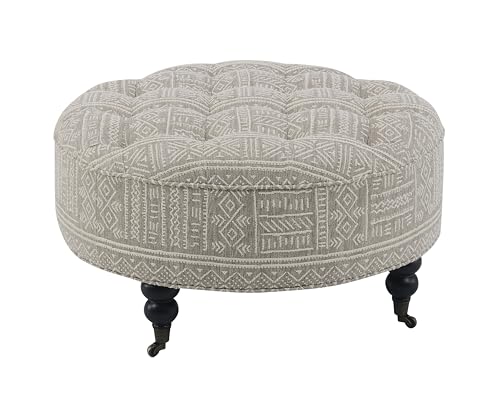 MJMLUCK Grey Fabric Ottoman with Removable Cover - Modern Tufted Accent Footstool for Living Room MJMLUCK Grey Fabric Ottoman with Removable Cover - Modern Tufted Accent Footstool for Living Room von MJMLUCK