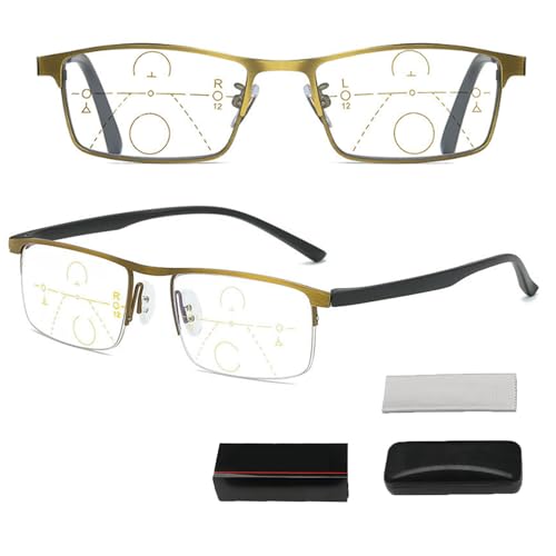 MJMLUCK Intelligente Gleitsichtbrille Dual-Focus Anti Blaulicht Sehhilfe, Intelligente Zoom Lesebrille Automatischer Gleitsichtbrille Mit Brille Box füR Herren und Damen (Two Pairs 100) von MJMLUCK