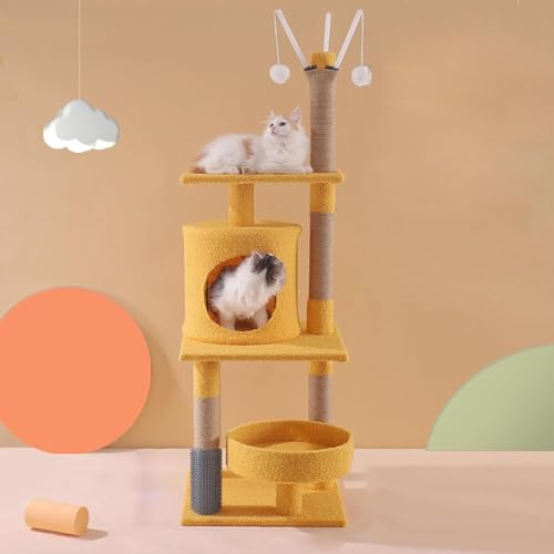 MJMLUCK Katzenbaum, Katzenturm, All-in-One-Katzenhaus mit Mehreren Schichten, Turm für kleine Katzen mit Sprungplattform, bequemer Plüschwohnung und Sisalsäule für Indoor-Aktivitäten zum E MJMLUCK Katzenbaum, Katzenturm, All-in-One-Katzenhaus mit Mehreren Schichten, Turm für kleine Katzen mit Sprungplattform, bequemer Plüschwohnung und Sisalsäule für Indoor-Aktivitäten zum E von MJMLUCK
