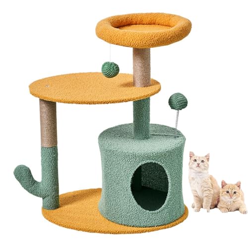 MJMLUCK Katzenbaum Kaktus, Katzenturm mit Sisal-Kratzbaum, gemütlicher Liegefläche, Plüschsitzstange und flauschigem Ball für Wohnungskatzen MJMLUCK Katzenbaum Kaktus, Katzenturm mit Sisal-Kratzbaum, gemütlicher Liegefläche, Plüschsitzstange und flauschigem Ball für Wohnungskatzen von MJMLUCK