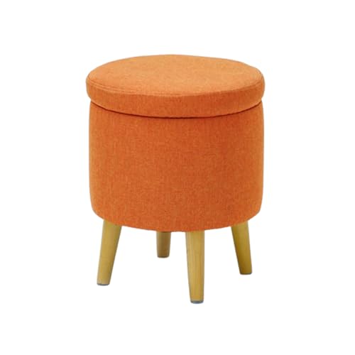 MJMLUCK Kleiner runder Ottoman-Fußhocker mit Stauraum, Teddy-Kosmetikhocker mit Vier Holzbeinen, runder Fußhocker mit weichem Kissen für Wohnzimmer, Couch, Schlafzimmer, Eingangsbereich (1 MJMLUCK Kleiner runder Ottoman-Fußhocker mit Stauraum, Teddy-Kosmetikhocker mit Vier Holzbeinen, runder Fußhocker mit weichem Kissen für Wohnzimmer, Couch, Schlafzimmer, Eingangsbereich (1 von MJMLUCK