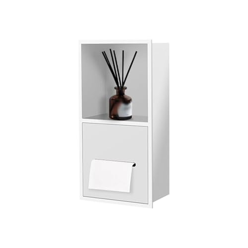 MJMLUCK Kommerzieller Edelstahl-Papierhandtuchspender zum Einbau mit offenem Regal, Mehrfach-/Rollen-Papierhandtuchhalter, kommerzieller Toilettenpapierspender/Abfallbehälter für Toiletten von MJMLUCK