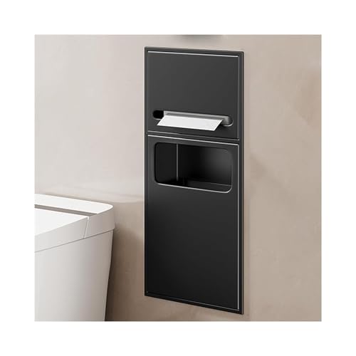 MJMLUCK Kommerzieller versenkbarer Papierhandtuchspender und Abfallbehälter, Edelstahl, Badezimmernische, C-Falz/Multifold-Toilettenpapierspender mit Mülleimer für Restauranttoiletten (Sch von MJMLUCK