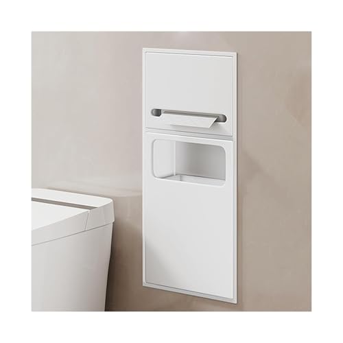 MJMLUCK Kommerzieller versenkbarer Papierhandtuchspender und Abfallbehälter, Edelstahl, Badezimmernische, C-Falz/Multifold-Toilettenpapierspender mit Mülleimer für Restauranttoiletten (wei von MJMLUCK