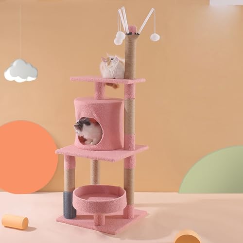 MJMLUCK Kratzbaum Katzenturm All-in-One Mehrschichtiges Kätzchenhaus, Kleiner Katzenturm mit Sprungplattform, Bequemer Plüschwohnung und Sisalsäule für Indoor-Aktivitäten zum Entspannen,B MJMLUCK Kratzbaum Katzenturm All-in-One Mehrschichtiges Kätzchenhaus, Kleiner Katzenturm mit Sprungplattform, Bequemer Plüschwohnung und Sisalsäule für Indoor-Aktivitäten zum Entspannen,B von MJMLUCK