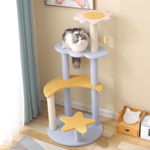 MJMLUCK Kratzbaum für Hauskatzen, mehrschichtiges Katzenklettergerüst, stabile Katzensprungplattform, verschleißfester Kratzbaum für kleine und mittelgroße Hauskatzen,M MJMLUCK Kratzbaum für Hauskatzen, mehrschichtiges Katzenklettergerüst, stabile Katzensprungplattform, verschleißfester Kratzbaum für kleine und mittelgroße Hauskatzen,M von MJMLUCK