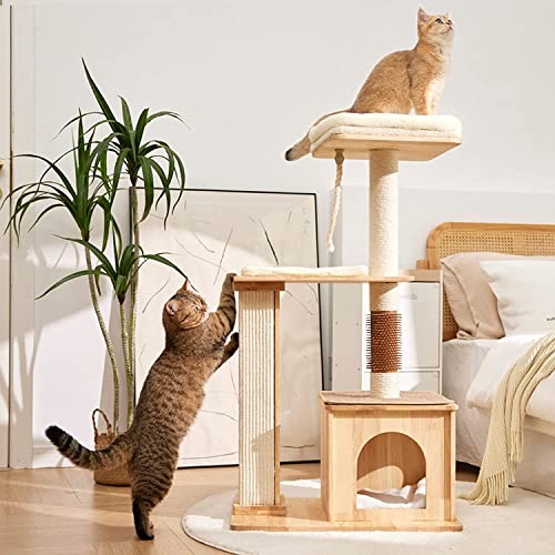 MJMLUCK Kratzbaum für große/kleine Katzen, Katzenturm mit natürlichem Sisal-Kratzbrett, Katzenstreu und Sitzstange Oben, lustiger Kitzel MJMLUCK Kratzbaum für große/kleine Katzen, Katzenturm mit natürlichem Sisal-Kratzbrett, Katzenstreu und Sitzstange Oben, lustiger Kitzel von MJMLUCK
