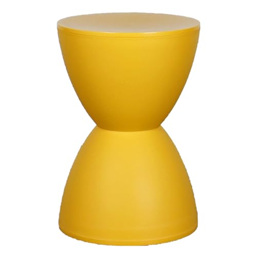 MJMLUCK Kreativer minimalistischer Schuhwechselhocker, Fußhocker, runder Hocker, verdickter Kleiner Kunststoffhocker, Wartehocker für Eingangshalle, Flur, Schlafzimmer, Wohnzimmer (gelb) von MJMLUCK