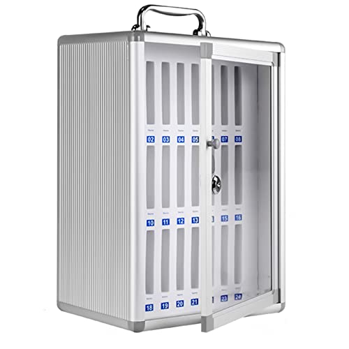 MJMLUCK Mobile Phone Storage Box Wall-Mounted Lockable Desktop Transparent Storage Box with Safety Lock for Mobile Phone Locker Office,Holds 48 Phones (Holds 48 Phones) (Holds 24 Phones) von MJMLUCK