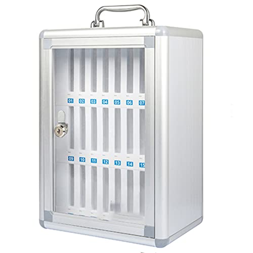 MJMLUCK Mobile Phone Storage Box with Handle and Security Student Mobile Phone Storage Box Transparent Lockable Restaurant Storage Cabinet Gift,12 Slots (48 Slots) (24 Slots) von MJMLUCK