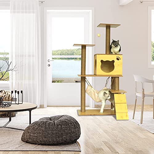 MJMLUCK Moderner Katzenbaum aus Holz, Katzenwohnung, mehrstöckiger Turm, Katzenaktivitätsturm mit Katzenkratzbaum/Stehplattform/Katzenwohnung MJMLUCK Moderner Katzenbaum aus Holz, Katzenwohnung, mehrstöckiger Turm, Katzenaktivitätsturm mit Katzenkratzbaum/Stehplattform/Katzenwohnung von MJMLUCK