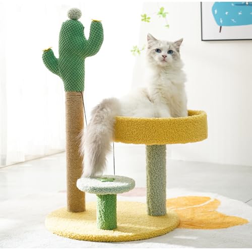 MJMLUCK Niedlicher Kratzbaum-Kaktus-Katzenturm für Hauskatzen mit Sisal-Kratzbaum, Sitzstangen Oben, Katzen-Kratzbaum, kleines Kratzbaum-Aktivitätszentrum MJMLUCK Niedlicher Kratzbaum-Kaktus-Katzenturm für Hauskatzen mit Sisal-Kratzbaum, Sitzstangen Oben, Katzen-Kratzbaum, kleines Kratzbaum-Aktivitätszentrum von MJMLUCK