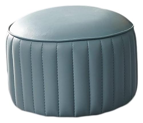 MJMLUCK Ottomans Fußhocker, runder Schuhwechselhocker aus Leder, Pouffee-Fußhocker für Wohnzimmer, Küche, Schlafzimmer, Balkon, Ruhehocker, gelb-32x (Farbe: Gelb, Größe: 36x24cm) (Lig von MJMLUCK