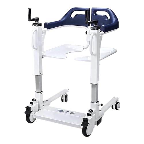 MJMLUCK Patientenlift-Rollstuhl für zu Hause, Pflege, gelähmte ältere Menschen, Toilettensitz, Transferhilfe, tragbarer Transferstuhl, 180° geteilter Sitz, Duschstuhl (Farbe: Gelb, Größe: 46 x 51 cm von MJMLUCK