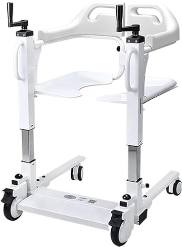 MJMLUCK Patientenlift-Rollstuhl für zu Hause, Pflege, gelähmte ältere Menschen, Toilettensitz, Transferhilfe, tragbarer Transferstuhl, 180° geteilter Sitz, Duschstuhl (Farbe: Gelb, Größe: 46 x 51 cm von MJMLUCK