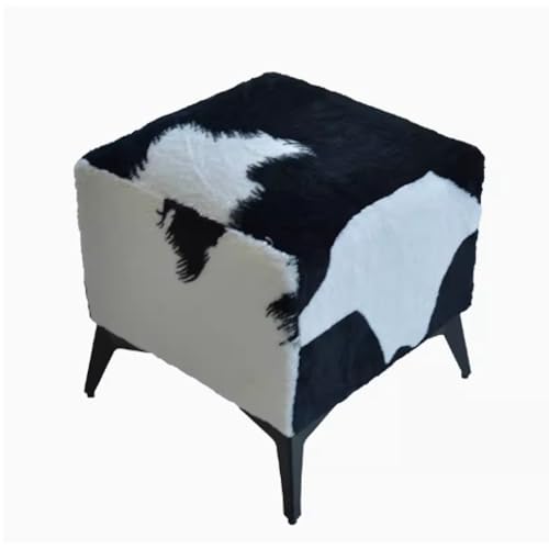 MJMLUCK Quadratischer Fußhocker mit Ottomane, Schminkhocker mit Metallbeinen, pelzige Schuhwechselbank aus Kunstrindsleder für Schminktisch, Eingangsbereich, Badezimmer, Wohnzimmer, Schlaf MJMLUCK Quadratischer Fußhocker mit Ottomane, Schminkhocker mit Metallbeinen, pelzige Schuhwechselbank aus Kunstrindsleder für Schminktisch, Eingangsbereich, Badezimmer, Wohnzimmer, Schlaf von MJMLUCK