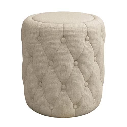 MJMLUCK Quadratischer Hocker aus Stoff, Schuhwechselhocker, Sofahocker, Ankleidehocker für den Haushalt, Fußhocker für den Türrahmen (Farbe: Blau, Größe: 40 x 40 x 43 cm) (Beige 40 x 40 x von MJMLUCK