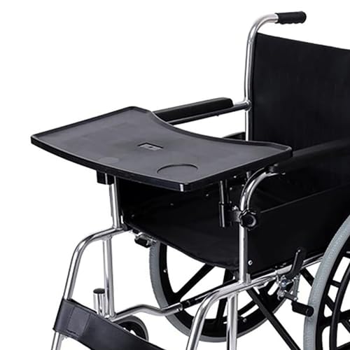 MJMLUCK Rollstuhl-Tabletttisch, Abnehmbarer ABS-Kunststoff-Rollstuhltisch-Schreibtisch zum Essen, Lesen, Ausruhen, Mobilitätshilfe, Universal-Tablett-Schreibtisch für ältere Menschen mit Behinderung von MJMLUCK