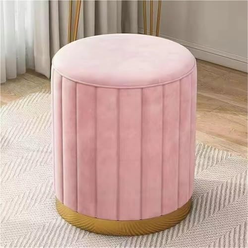 MJMLUCK Runder Hocker mit Stauraum, Ottomane, Kleiner Hocker, Schminkstuhl, Ottomane, Fußstütze, Schuhwechselhocker für Eingangsbereich, Wohnzimmer, kreative Idee (grün) (Rosa, Einheitsgrö von MJMLUCK