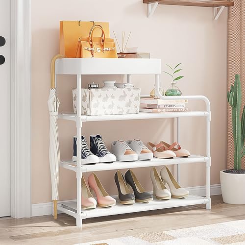 MJMLUCK Schuhregal mit 4/5 Ebenen, Fach und Ablage, platzsparende Aufbewahrung für Schuhe, freistehender Lagerschrank mit Metallrahmen, für Eingangsbereich, Flur, Schlafzimmer (Schwarz, 6 MJMLUCK Schuhregal mit 4/5 Ebenen, Fach und Ablage, platzsparende Aufbewahrung für Schuhe, freistehender Lagerschrank mit Metallrahmen, für Eingangsbereich, Flur, Schlafzimmer (Schwarz, 6 von MJMLUCK
