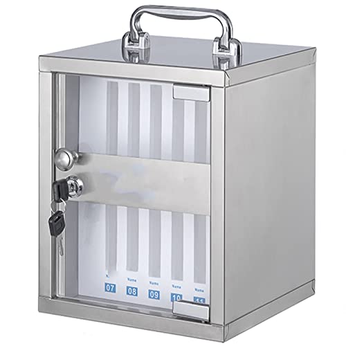 MJMLUCK Stainless Steel Clear Cell Phones Storage Wall Mounted Cell Phone Locker Cell Phone Safe Deposit Box Kitchen Furniture Locks,Holds 24 Phones (Holds 24 Phones) (Holds12phones) von MJMLUCK