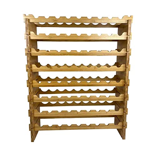 MJMLUCK Stapelbares Weinregal aus Bambusholz – 72 Fächer, 85,1 x 25,4 x 104,9 cm, 8-stufiges klassisches modulares Weinflaschenregal aus natürlichem Holz, für Bar, Weinkeller, Keller, Schr MJMLUCK Stapelbares Weinregal aus Bambusholz – 72 Fächer, 85,1 x 25,4 x 104,9 cm, 8-stufiges klassisches modulares Weinflaschenregal aus natürlichem Holz, für Bar, Weinkeller, Keller, Schr von MJMLUCK