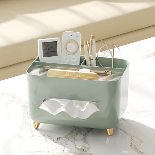 MJMLUCK Taschentuchbox-Organizer mit Aufbewahrung, niedliche rechteckige Taschentuchbox-Abdeckung, quadratischer Taschentuchbox-Halter, Taschentuchbox aus Kunststoff mit Fächern, Mini-Tasc von MJMLUCK
