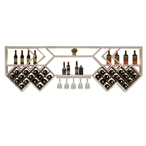 MJMLUCK Wand-Weinregal, Bar-Regale, Spirituosenflaschenregal, Wandmontage mit LED-Licht, Regale für Weinflaschen mit hängendem Weinglashalter, schwebendes Barschrank-Präsentationsregal für MJMLUCK Wand-Weinregal, Bar-Regale, Spirituosenflaschenregal, Wandmontage mit LED-Licht, Regale für Weinflaschen mit hängendem Weinglashalter, schwebendes Barschrank-Präsentationsregal für von MJMLUCK