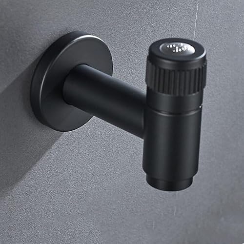 Schwarz/Nickel-Waschmaschinenhahn, einzelner Kaltwasserhahn aus Edelstahl, Badezimmer-WC-Wasserhahn, Wasserhahn für den Außenbereich und den Garten (Stil 3) (Stil 3) von MJMLUCK