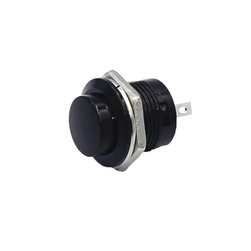 MJNLYDAO Mikroschalter 100PCS R13-507 SPST NO Rot Schwarz Weiß Gelb Grün Blau Runde Kappe Push Button Schalter AC 6A/125V 3A/250V 6 farbe von MJNLYDAO