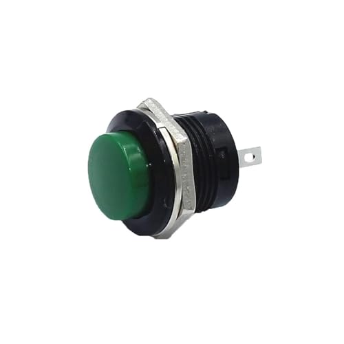 MJNLYDAO Mikroschalter 100PCS R13-507 SPST NO Rot Schwarz Weiß Gelb Grün Blau Runde Kappe Push Button Schalter AC 6A/125V 3A/250V 6 farbe von MJNLYDAO