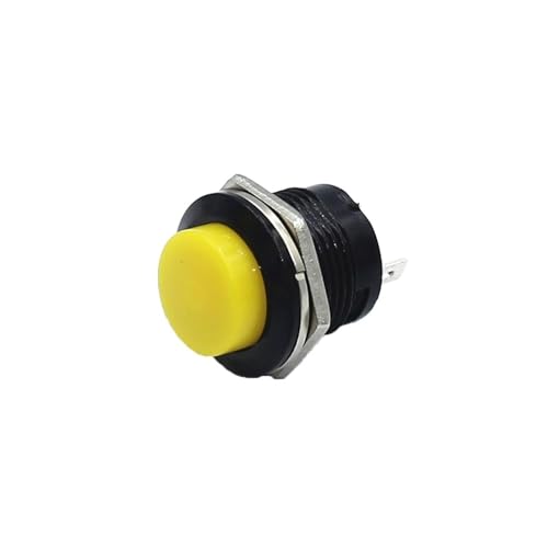 MJNLYDAO Mikroschalter 100PCS R13-507 SPST NO Rot Schwarz Weiß Gelb Grün Blau Runde Kappe Push Button Schalter AC 6A/125V 3A/250V 6 farbe von MJNLYDAO